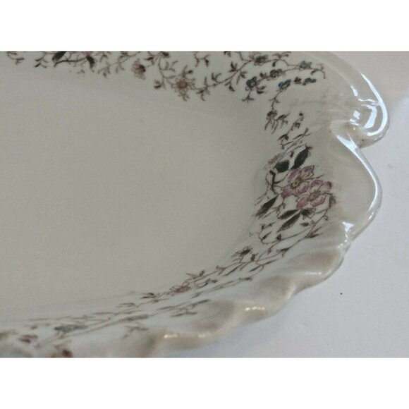 Antique Haviland Limoges 16" Serving Platter pre 1900 Pink, Blue,Yellow Forals - Picture 5 of 11